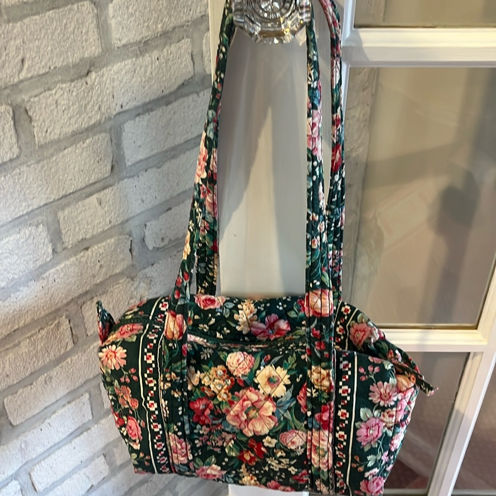 Vera Bradley Green Floral Quilted Tote